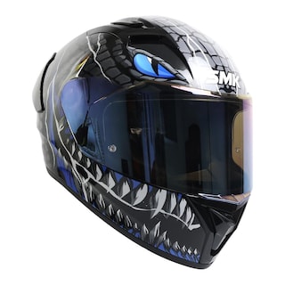 Foto 3 | Casco Smk Stellar Sport Negro Azul Taotei Gl265 Mica Azul L Cerrado