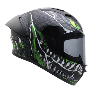 Foto 2 | Casco Smk Stellar Sport Negro Verde Mate Taotei Gl268 Mica Humo L Cerrado