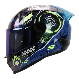 Foto 1 | Casco Shaft Sh560 Amarillo Camaleon Motion L Cerrado Mica Iridium Azul