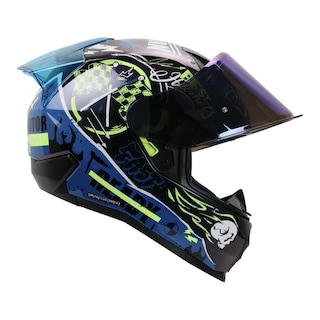 Foto 6 | Casco Shaft Sh560 Amarillo Camaleon Motion L Cerrado Mica Iridium Azul