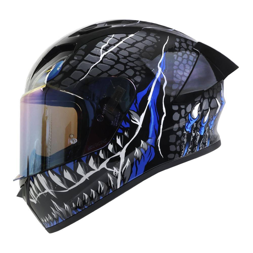 Foto 1 | Casco Smk Stellar Sport Negro Azul Taotei Gl265 Mica Azul L Cerrado