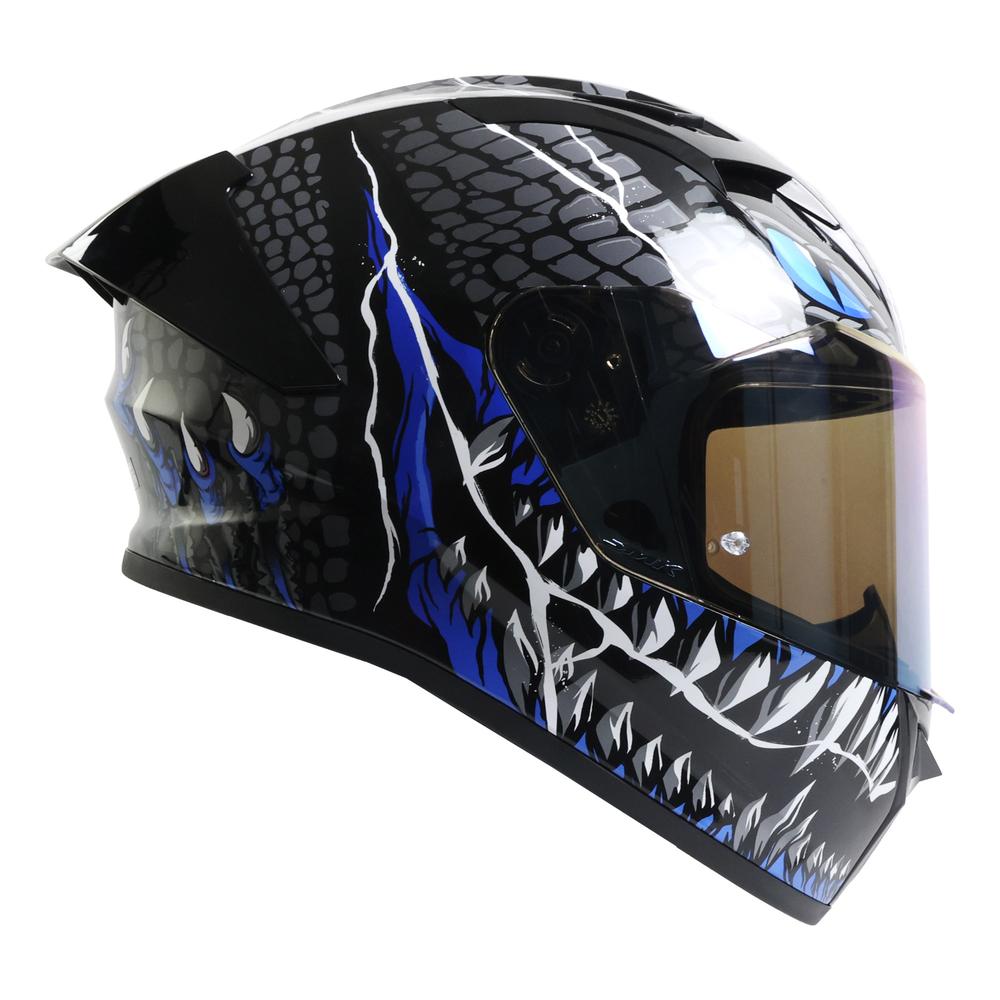 Foto 2 | Casco Smk Stellar Sport Negro Azul Taotei Gl265 Mica Azul L Cerrado
