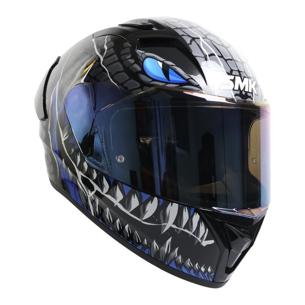 Foto 3 | Casco Smk Stellar Sport Negro Azul Taotei Gl265 Mica Azul L Cerrado