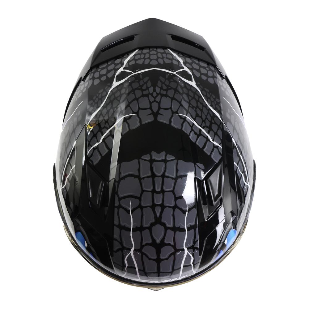 Foto 7 pulgar | Casco Smk Stellar Sport Negro Azul Taotei Gl265 Mica Azul L Cerrado