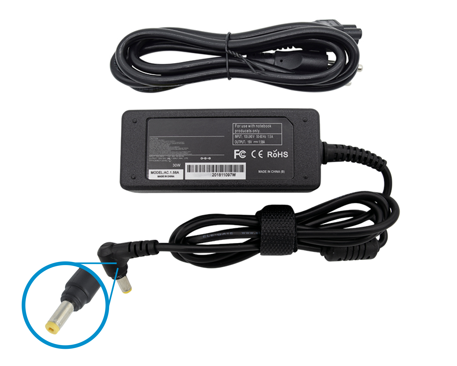 Foto 2 pulgar | Cargador Compatible para Laptop Acer Virtual Zone Rcd19158 color Negro