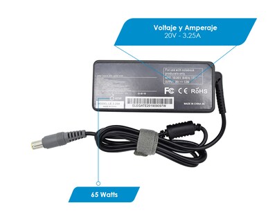 Foto 3 | Cargador Virtual Zone Rcl20325 Compatible para Laptop Lenovo color Negro