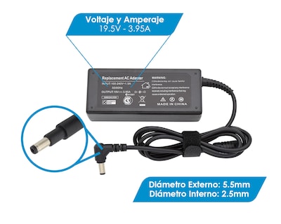 Foto 2 | Cargador Virtual Zone Rct19395 Compatible para Laptop Toshiba color Negro