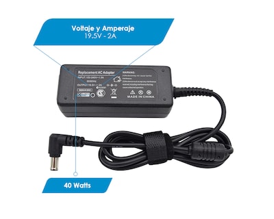 Foto 3 | Cargador para Laptop Compatible con Sony 19v 2.1a Punta 6.5 x 4.4mm