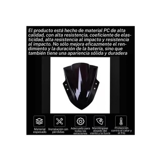 Foto 2 | Parabrisas Belug De Motocicleta Protección Contra Lluvia Negro