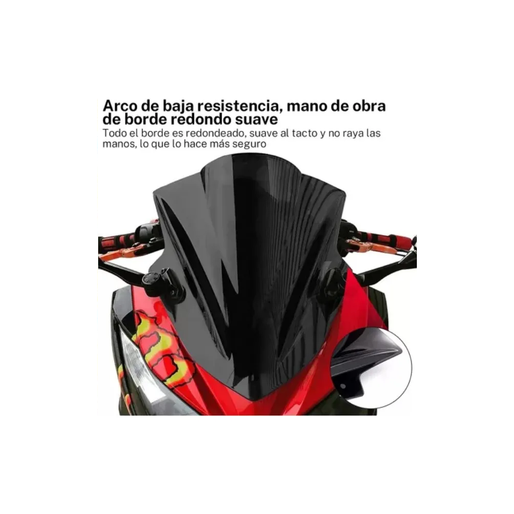 Foto 5 pulgar | Parabrisas Belug De Motocicleta Protección Contra Lluvia Negro
