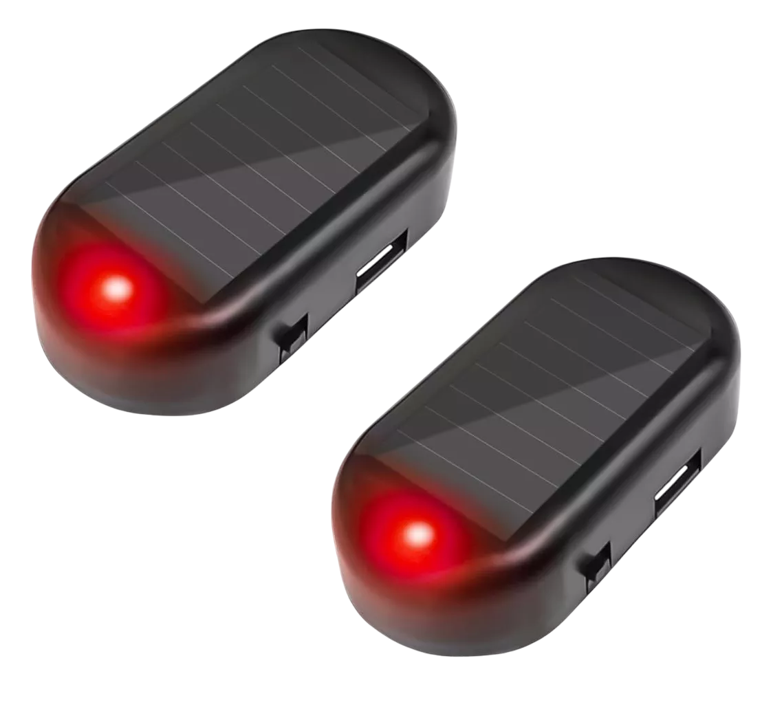 Foto 1 | Alarma De Simulador De Coche Luz Led Solar De Seguridad 2 Pcs Negro