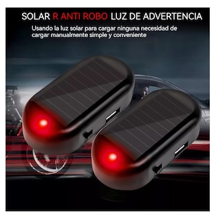 Foto 2 | Alarma De Simulador De Coche Luz Led Solar De Seguridad 2 Pcs Negro