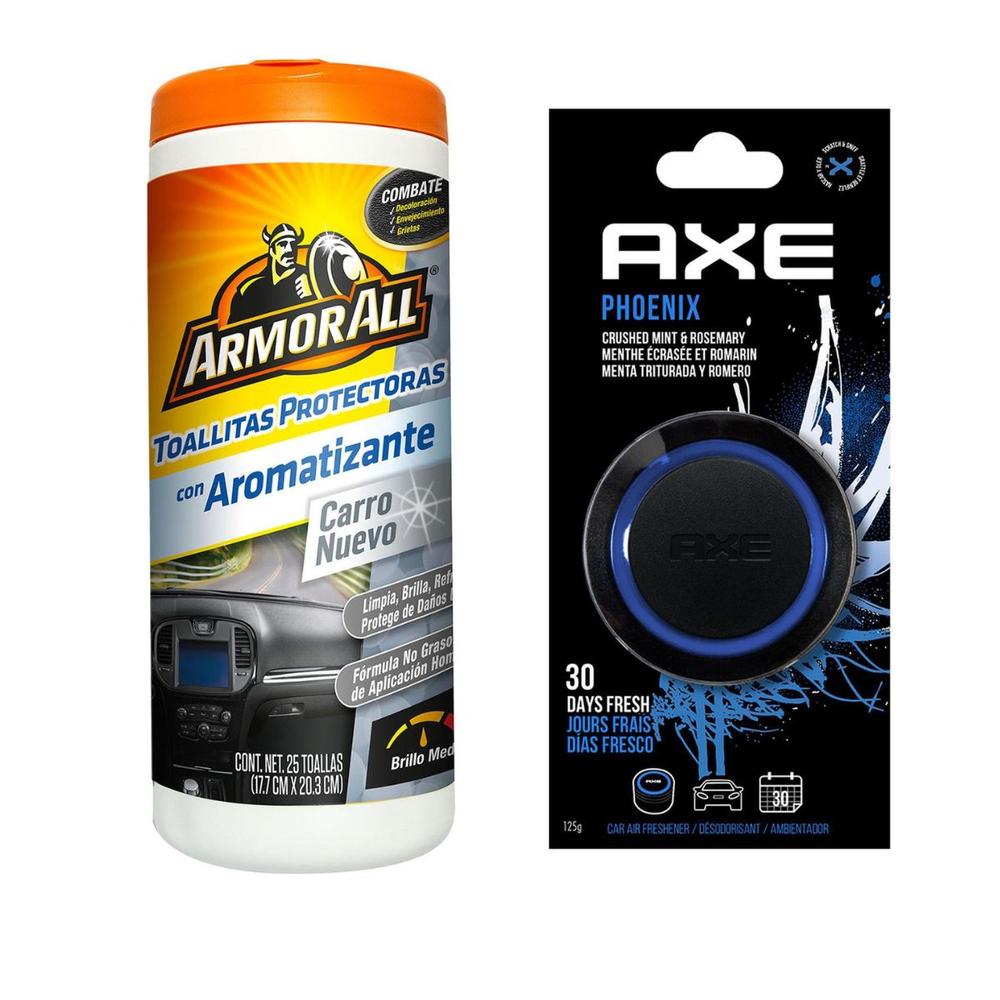 Foto 2 pulgar | Combo Toallitas Limpieza Armor All + Aromatizante