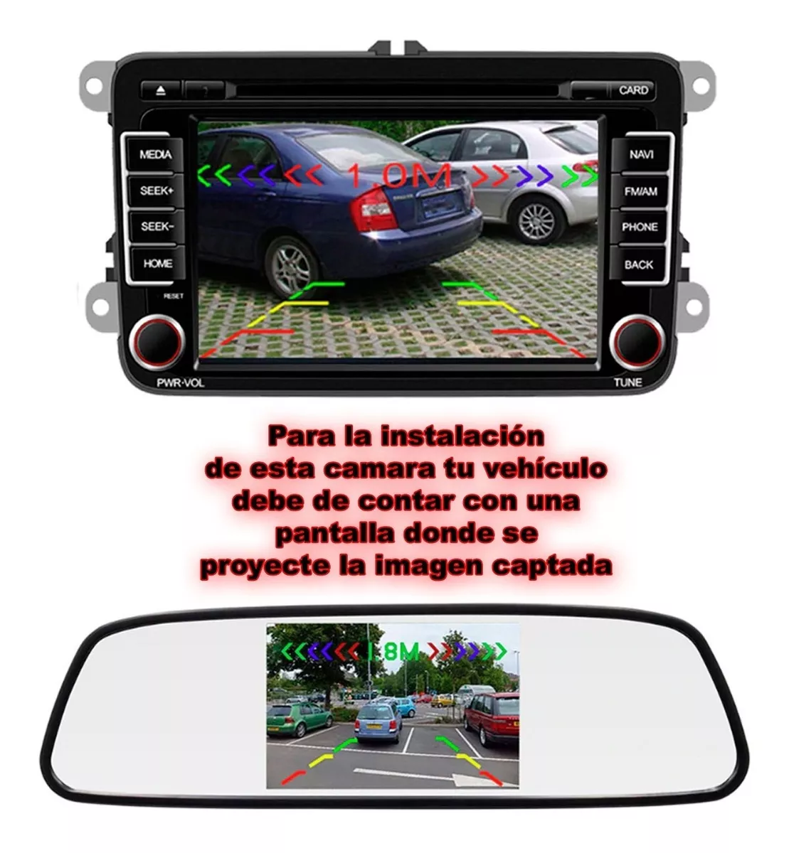Foto 6 pulgar | Cámara de Reversa Belug con Doble Sensor de Estacionamiento color Negro