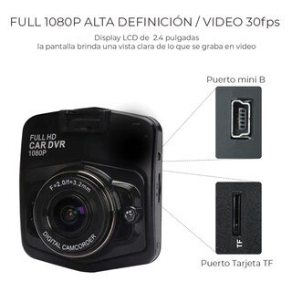 Foto 3 | Cámara Seguridad Para Auto Con Sensor Movimiento Full Hd