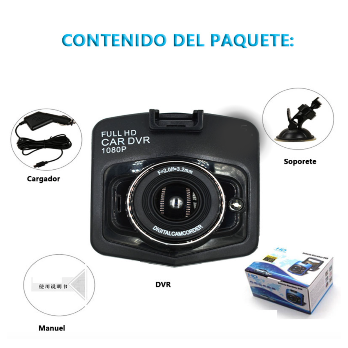 Foto 4 | Cámara Seguridad Para Auto Con Sensor Movimiento Full Hd