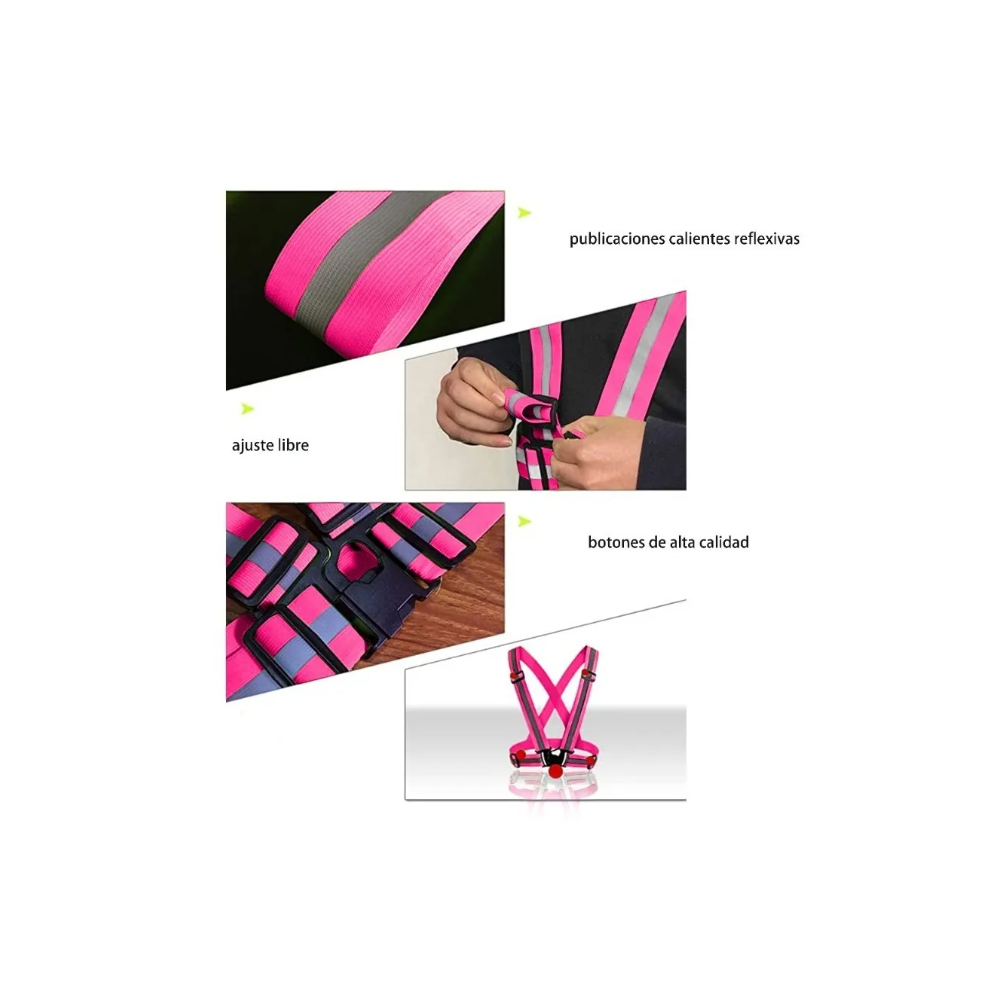 Foto 4 pulgar | Chaleco de Seguridad Malubero con Arnes Reflejante color Rosa Fuscia