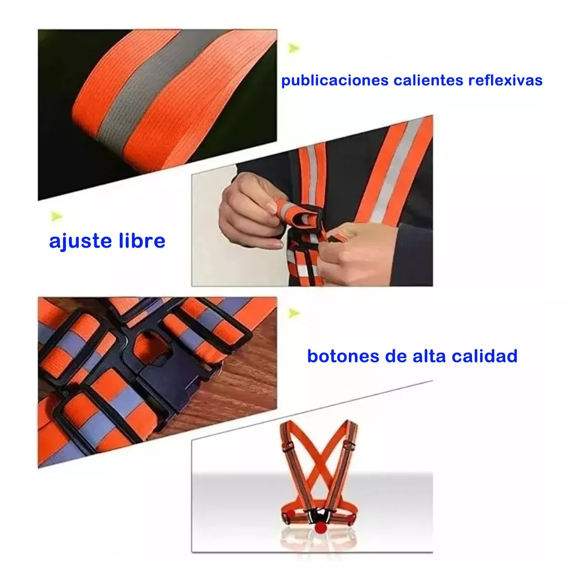Foto 4 pulgar | Chaleco Arnés Reflectante para Motociclismo Eo Safe Imports Esi-10642 4 Piezas Multicolor