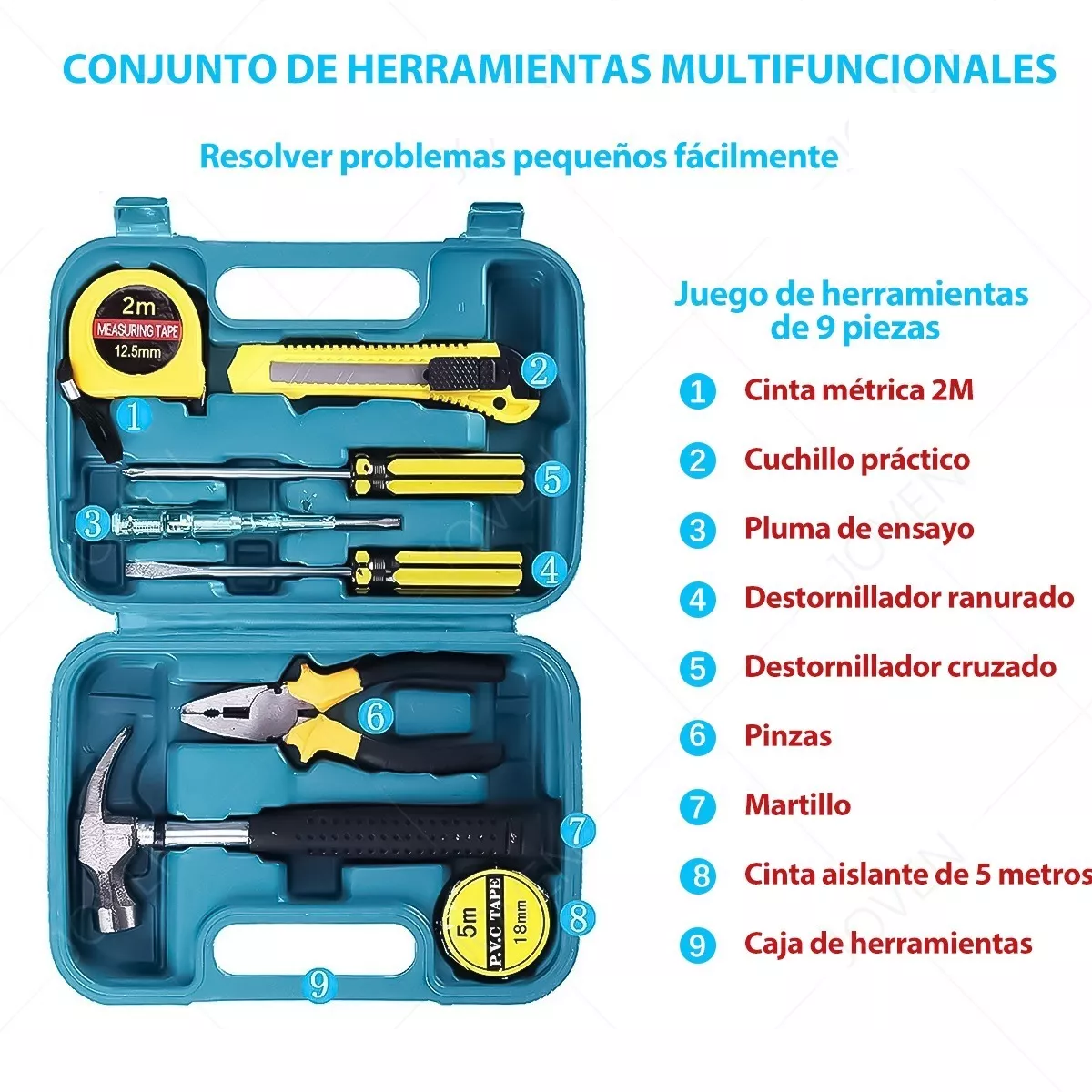 Foto 2 | Kit Emergencia Auto Seguidad 142 Pcs Soporte De Advertencia  Eo Safe Imports Esi-12023 Multicolor