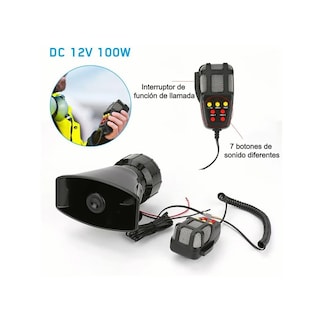 Foto 3 | Altavoz con Sirena Eo Safe Imports ESI-565 color Negro 7 Tonos 100 W
