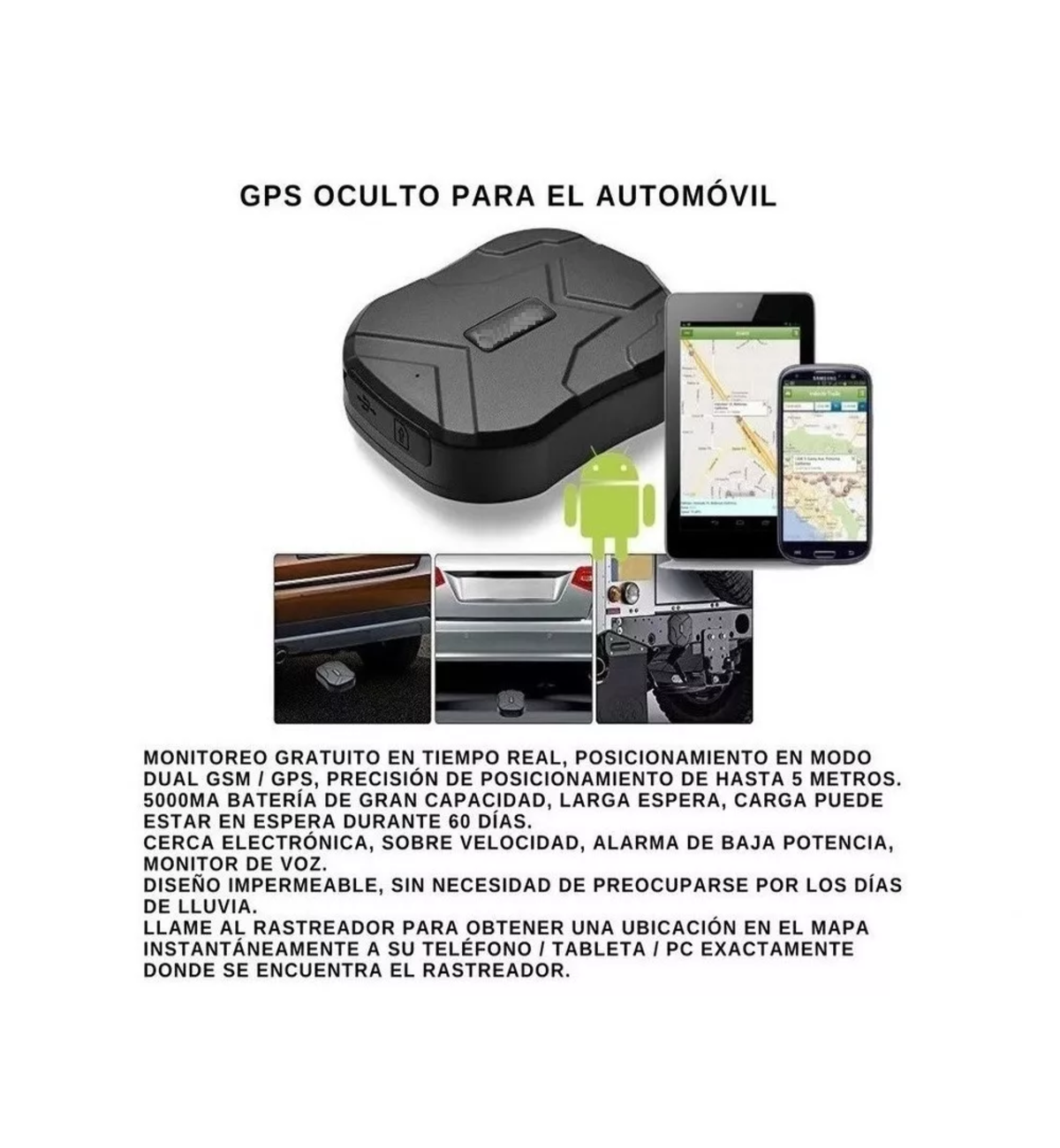 Foto 6 pulgar | Localizador Rastreador Gps para Auto color Negro