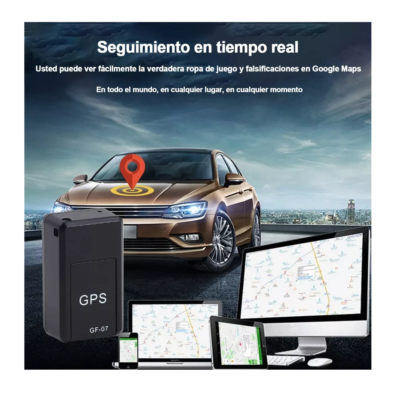 Foto 4 pulgar | Mini Localizador Magnético Belug con Gps en Tiempo Real en Maps color Negro para Autos