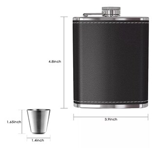 Foto 3 | Licorera Y Ánfora de Bolsillo de 8oz con Copas de Vino 236 ml Eo Safe Imports Esi-15443 Negro