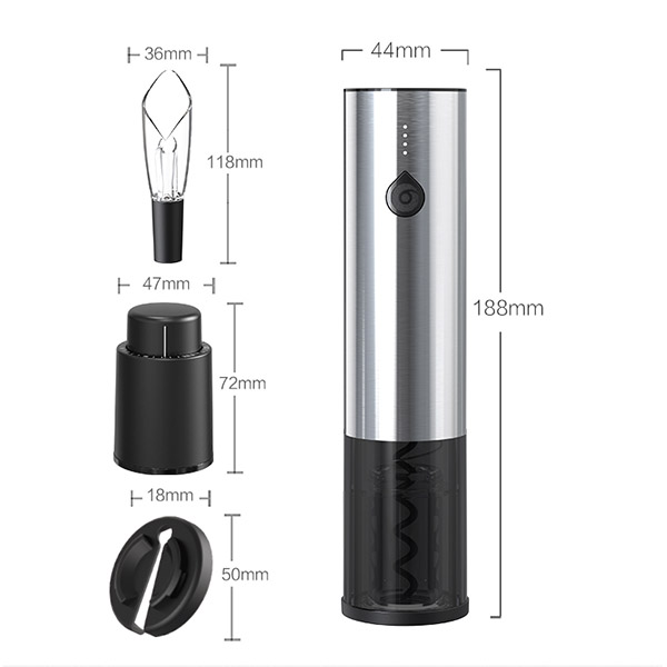 Foto 3 pulgar | Kit de Sacacorchos Eléctrico de Vino para Abrir y Preservar Zeta Dst10
