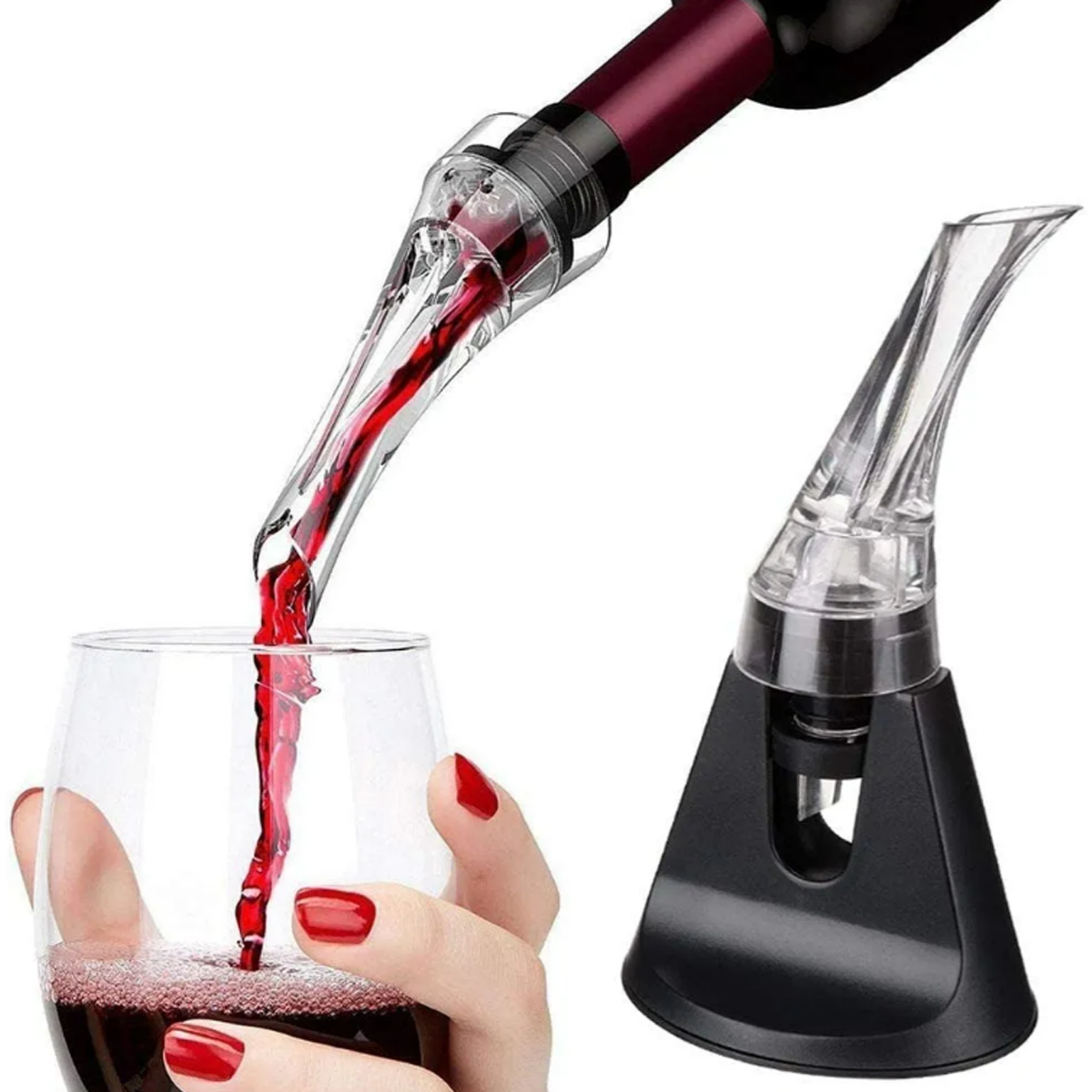 Foto 3 pulgar | Decantador de Vino HomeHacks con Base Elegante y Sello Hermético