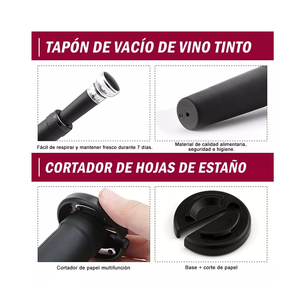 Foto 3 pulgar | Sacacorchos Eléctrico Belug Recargable Usb 4 en 1 color Plata