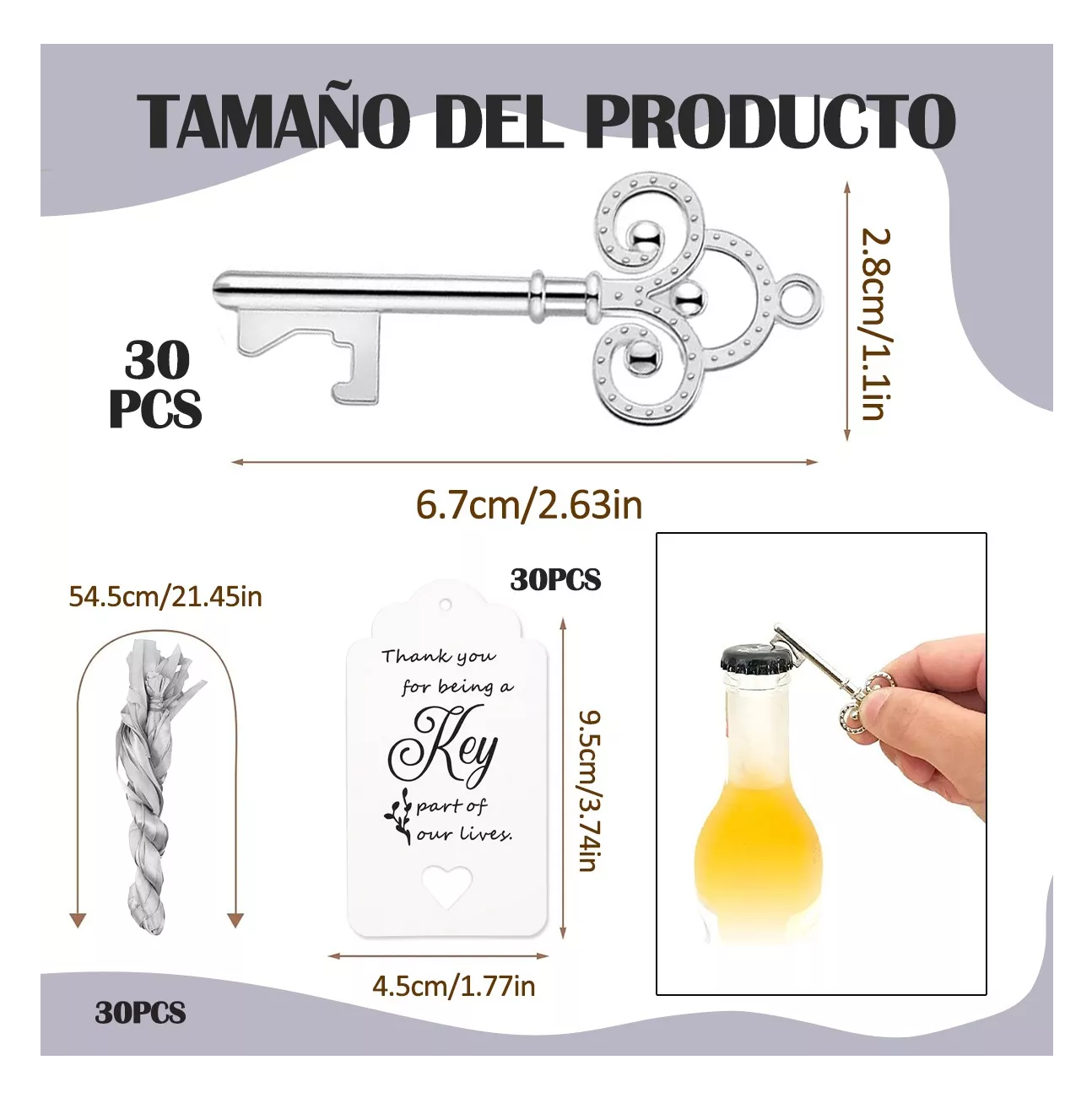 Foto 3 | Destapador De Llave 30 Pzs Plata