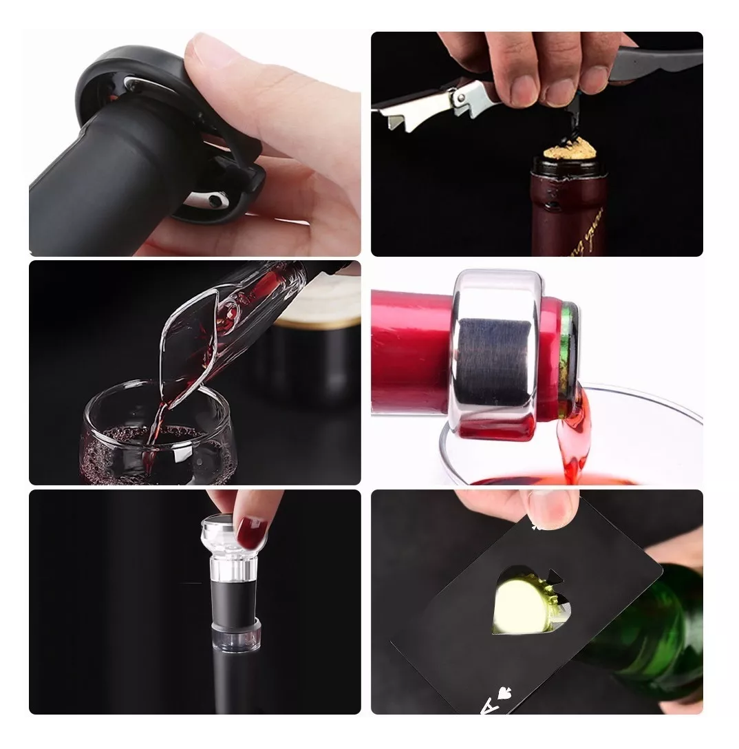 Foto 4 pulgar | Sacacorchos Eléctrico Para Vino 7 En 1 Juego De Destapador, Belug  Negro