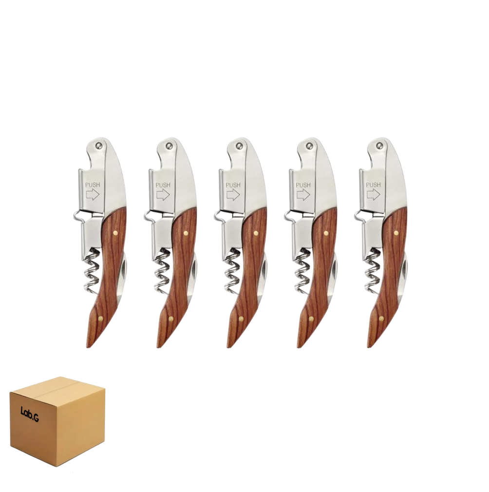 Sacacorchos Profesional Lab.g Descorchador Destapador Vinos 5 Pzs Cafe Claro