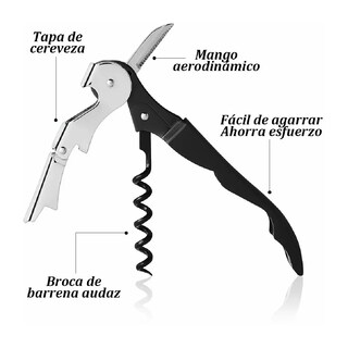 Foto 3 | Descorchador Vino Lab.g 10 Piezas Negro Plata