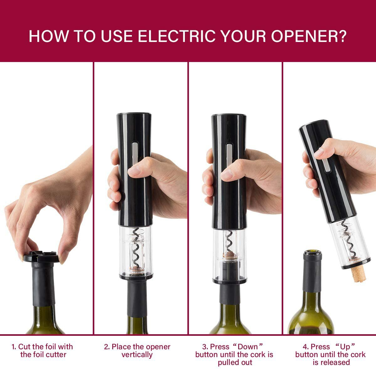 Foto 4 pulgar | Juego De Abrebotellas De Vino Eléctrico Sanlin Beans Con Acceso. - Venta Internacional.
