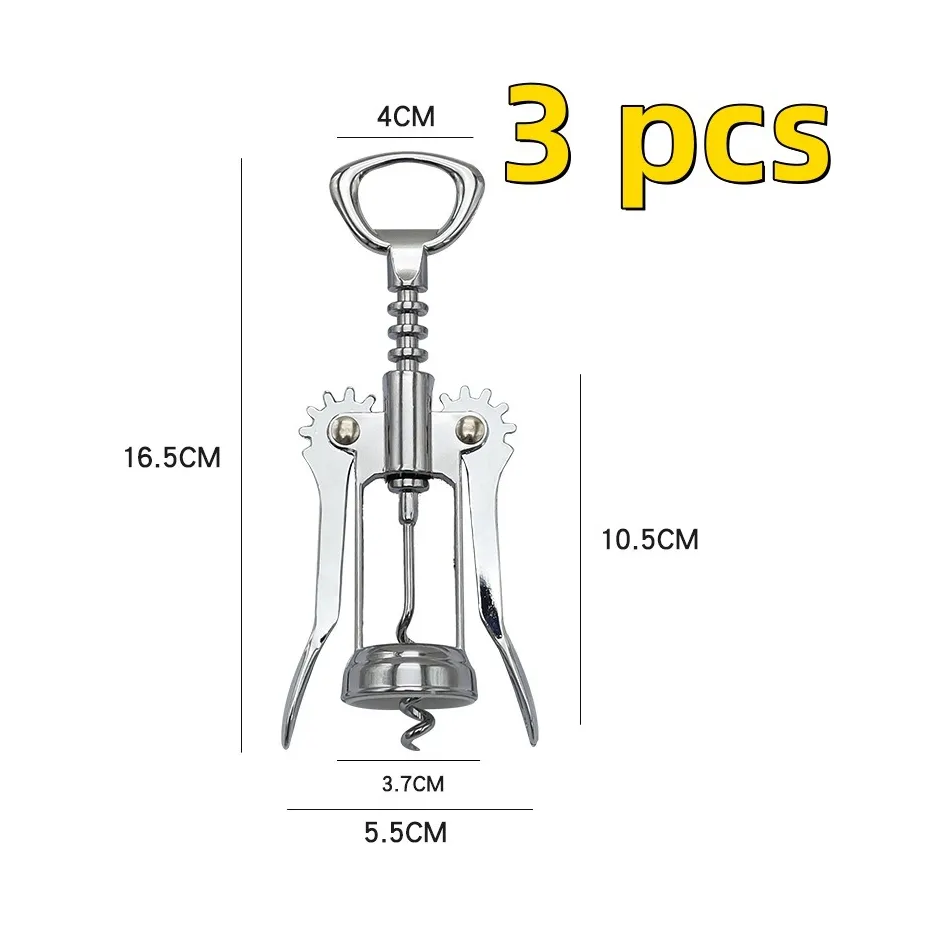 Foto 4 pulgar | 3 Piezas Destapador De Vino/destapa Corchos/saca Corchos Plata