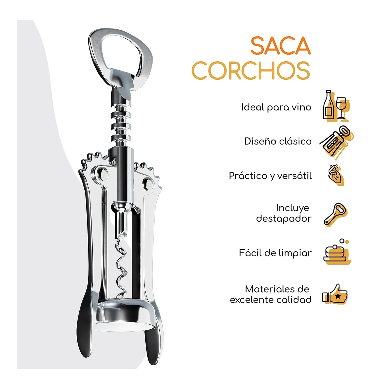 Foto 6 pulgar | 3 Piezas Destapador De Vino/destapa Corchos/saca Corchos Plata