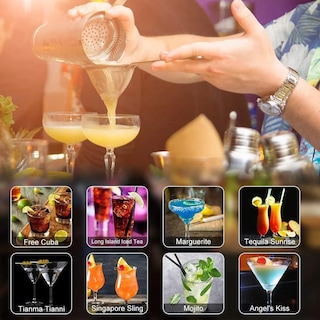 Foto 5 | Kit De Cocteleria 20 Pieas Shaker Cocktail Bar Set 550ml Lab.g Plata