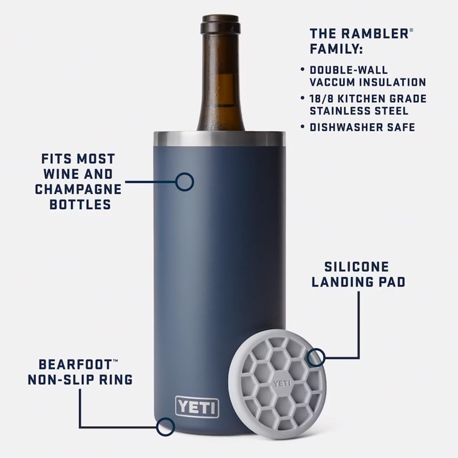 Foto 3 pulgar | Conservador de Frío Yeti Rambler Azul Marino para Botellas de Vino - Venta Internacional