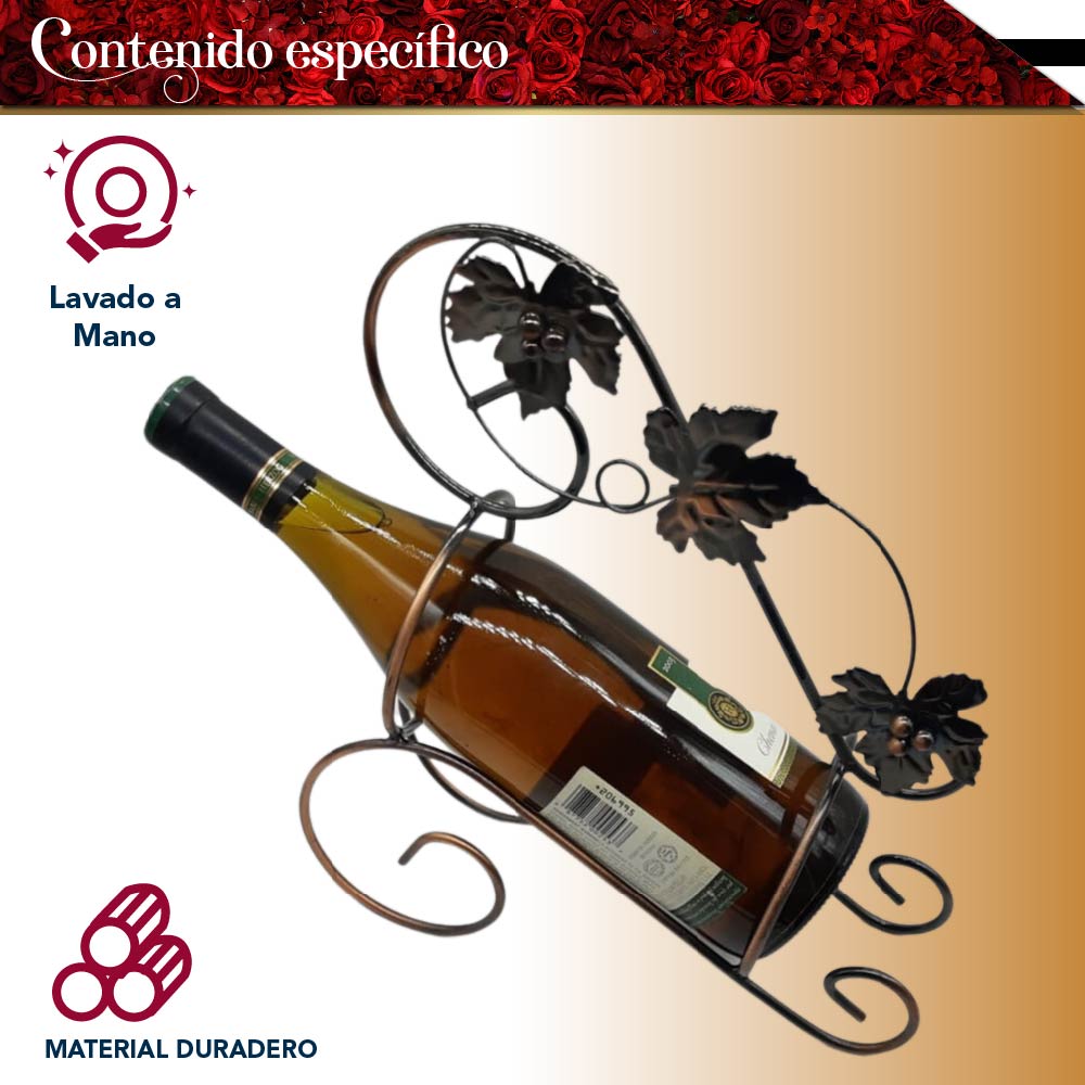 Foto 4 | Soporte Para Botellas De Vino De Acero Cromado, Portabotellas Vintage Color Negro