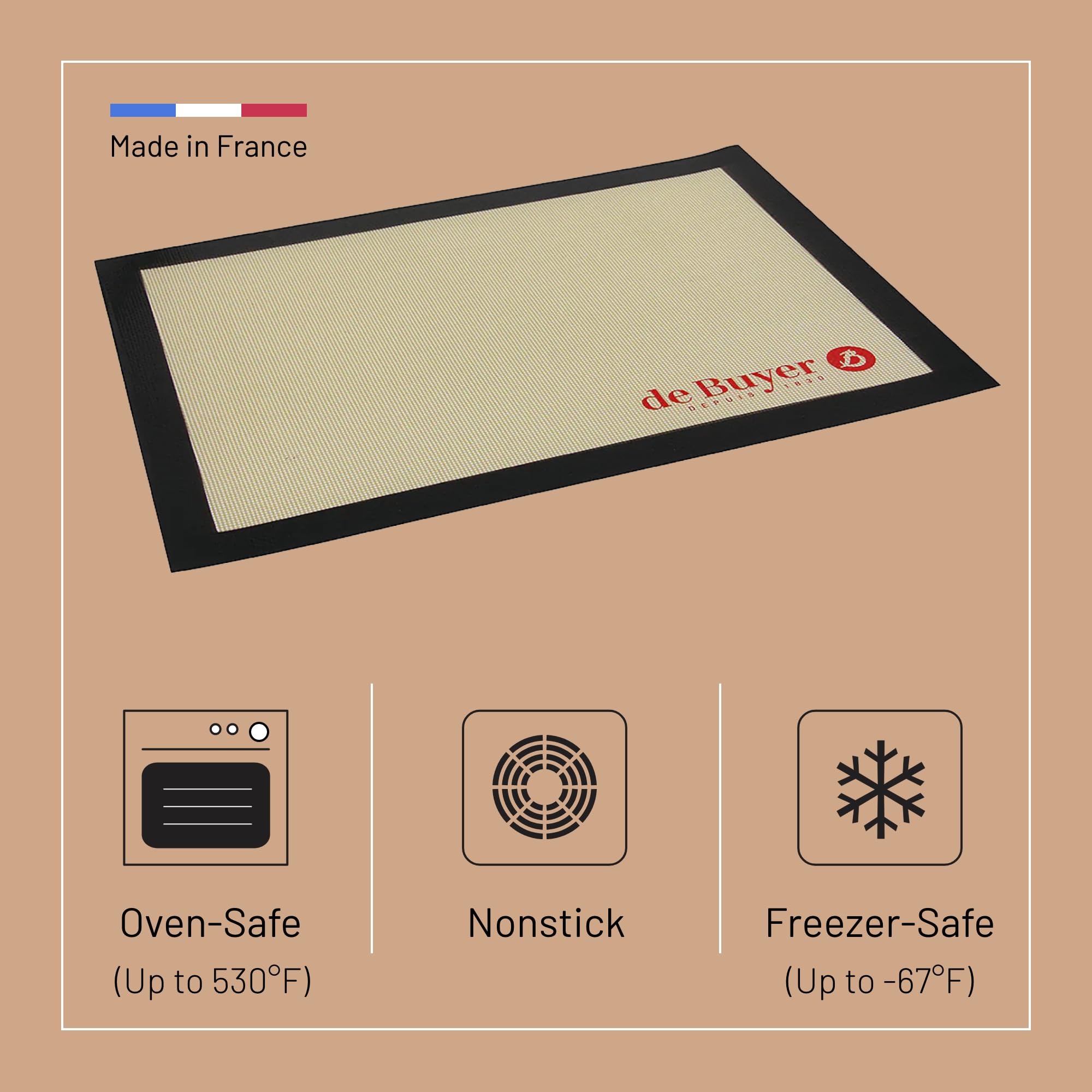 Foto 4 pulgar | Alfombrilla De Silicona Para Hornear De Buyer Airmat Perforada 40x30 Cm - Venta Internacional.
