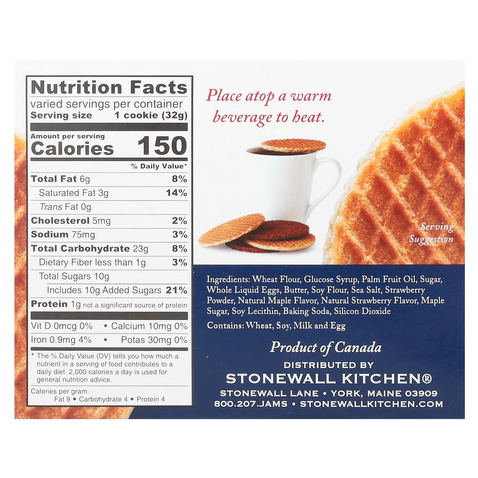 Foto 3 pulgar | Tarta De Galletas Stonewall Kitchen Con Gofres Y Fresas  32 G X 8 - Venta Internacional.