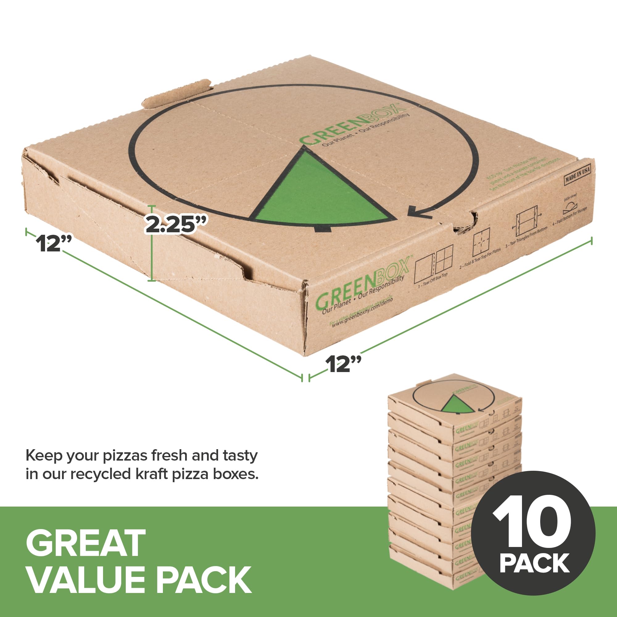 Foto 2 | Caja Para Pizza Stock Your Home Recycled Kraft  30 X 30 Cm  Paquete De 10 - Venta Internacional.