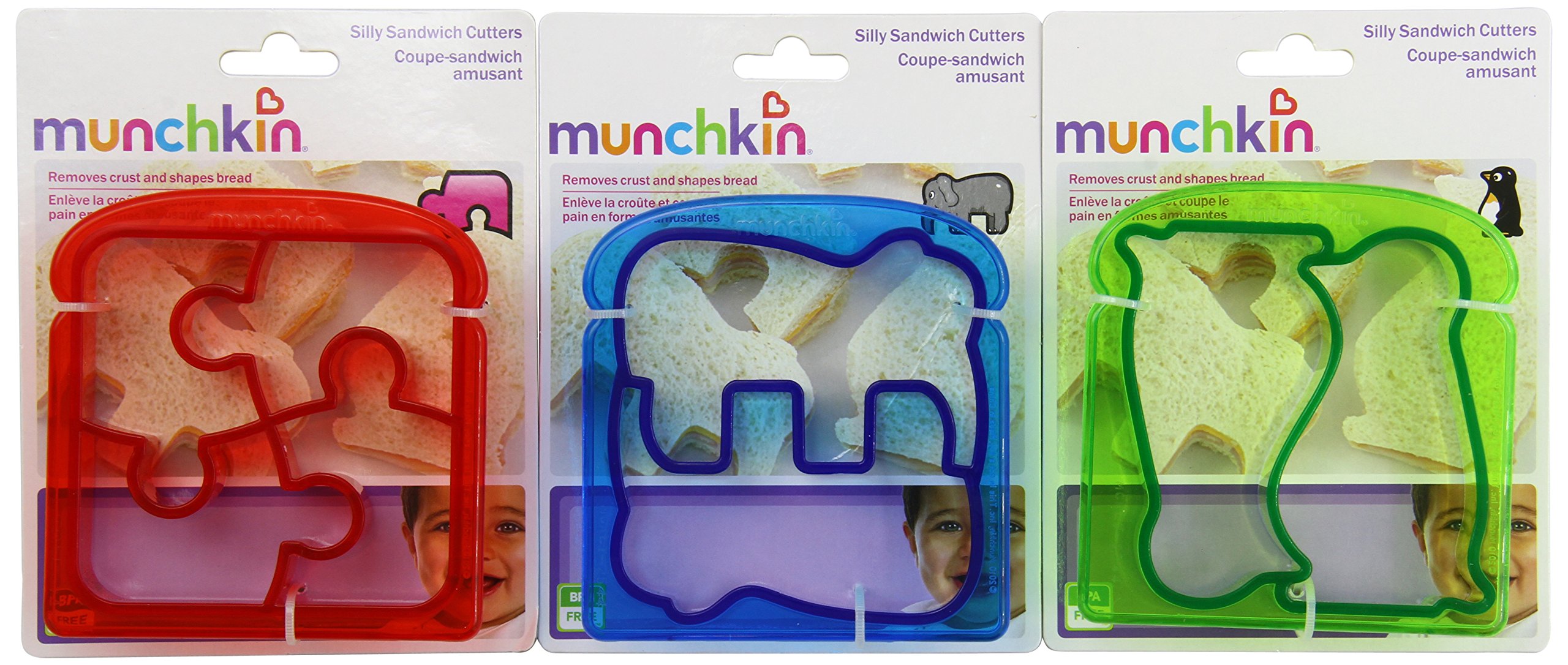 Venta Internacional - Juego De Cortadores De Sándwiches Munchkin Silly, 3 Unidades Para Niños $412