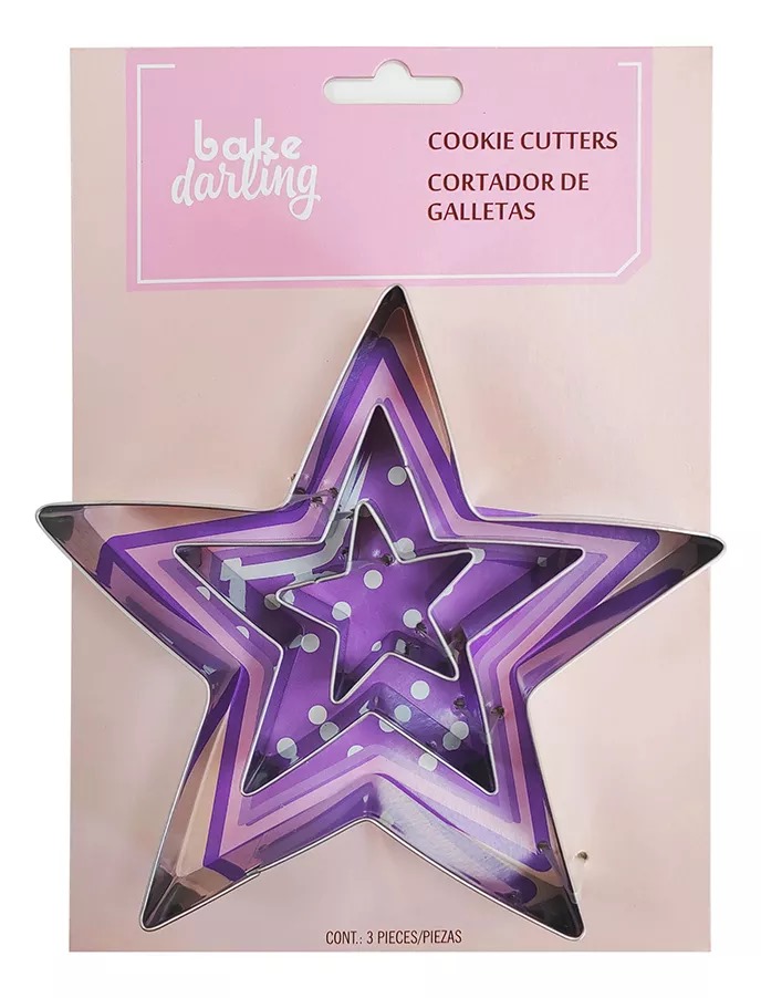 Cortador Galleta Estrellas 3 Pz