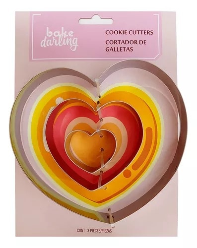 Cortador Galleta Corazon 3 Pz