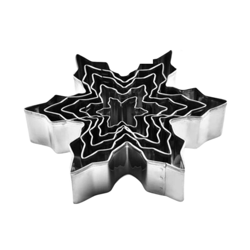 Foto 2 pulgar | Juego De Cortadores De Galletas Navideños Con Forma De Copo De Nieve, 5 Piezas - Venta Internacional.