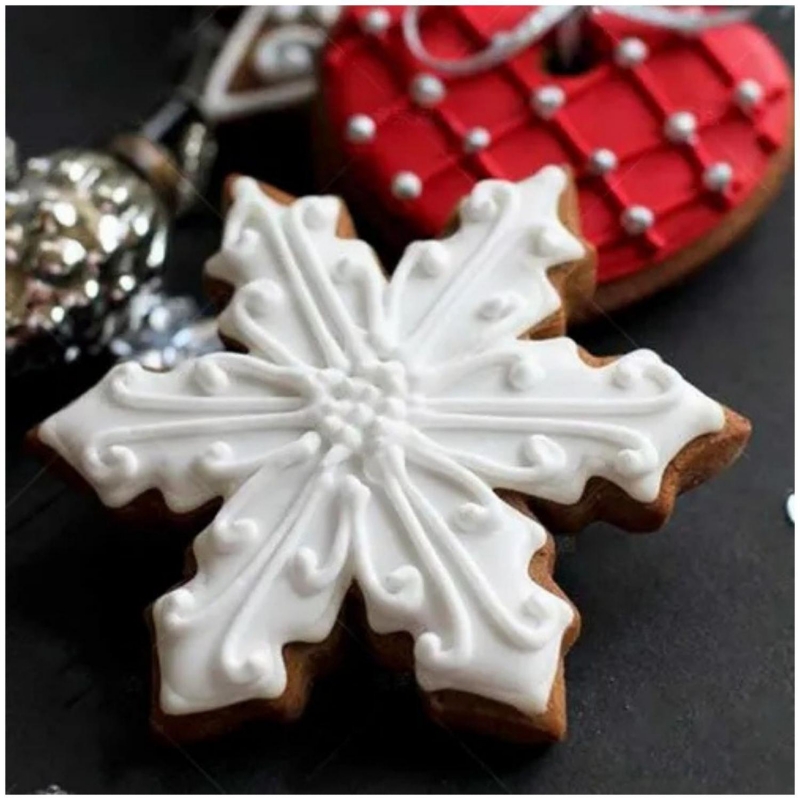 Foto 3 pulgar | Juego De Cortadores De Galletas Navideños Con Forma De Copo De Nieve, 5 Piezas - Venta Internacional.