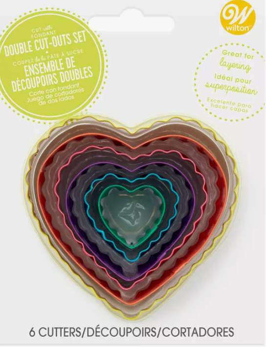 Wilton Cortadores Corazones Colores 6 Piezas