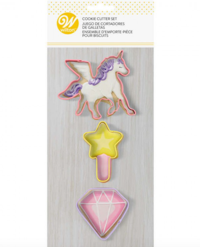 Foto 2 pulgar | Wilton Juego Cortadores Unicornio Rosa 3 Pz